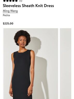 Ming Wang Black Sleeveless Sheath Knit Dress